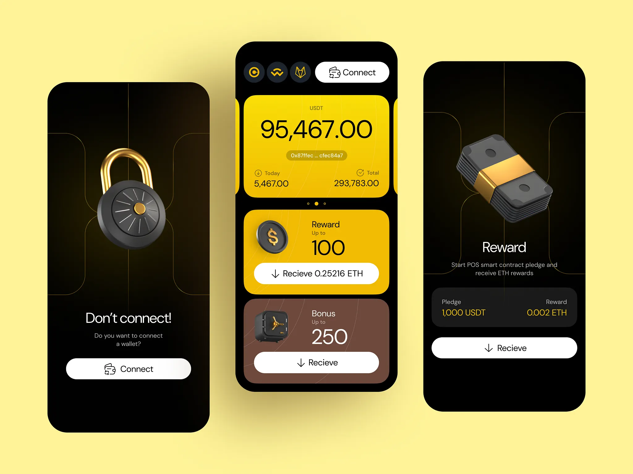 Wallet app UI